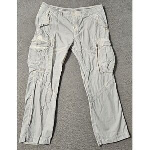 Polo Ralph Lauren Men's Cargo Military Utility Pants White Size 38 x 30 BLUE DYE
